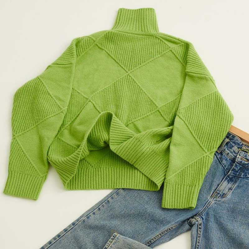Amelia | Textured Turtleneck Knit Sweater