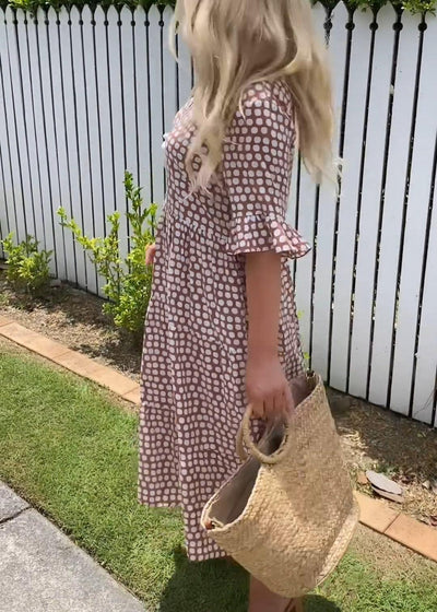 Amelia | Sable Short-Sleeve Midi Dress
