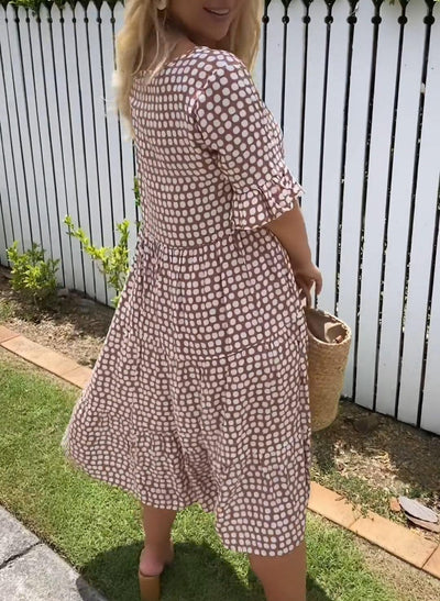 Amelia | Sable Short-Sleeve Midi Dress