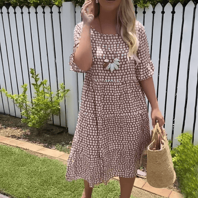 Amelia | Sable Short-Sleeve Midi Dress