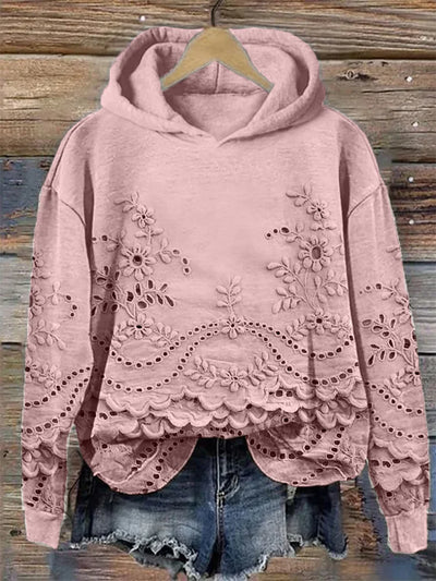 SASSY | Hoodie with Floral Embroidery