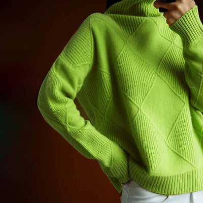 Amelia | Textured Turtleneck Knit Sweater