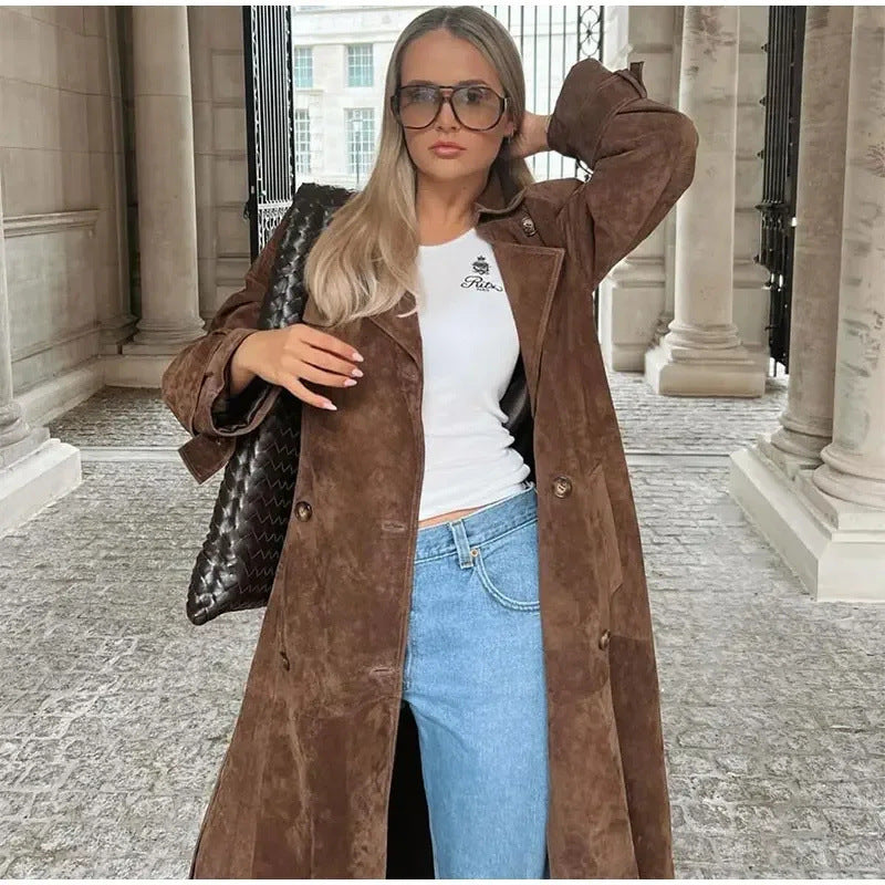 Amelia™ | Suede Trench Coat