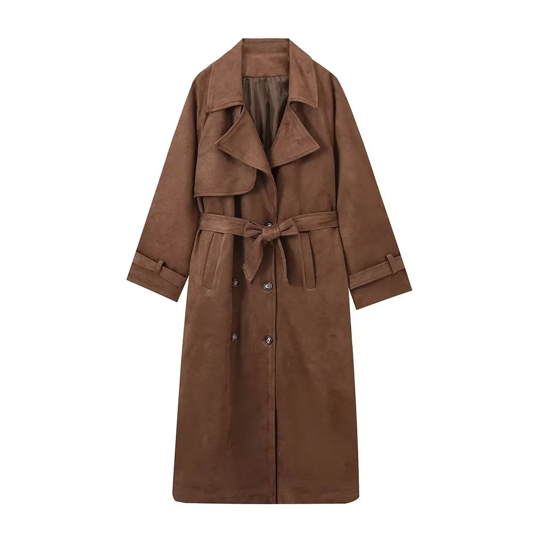 Amelia™ | Suede Trench Coat