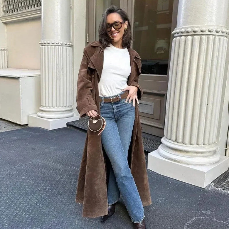 Amelia™ | Suede Trench Coat