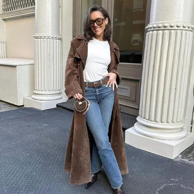 Amelia™ | Suede Trench Coat