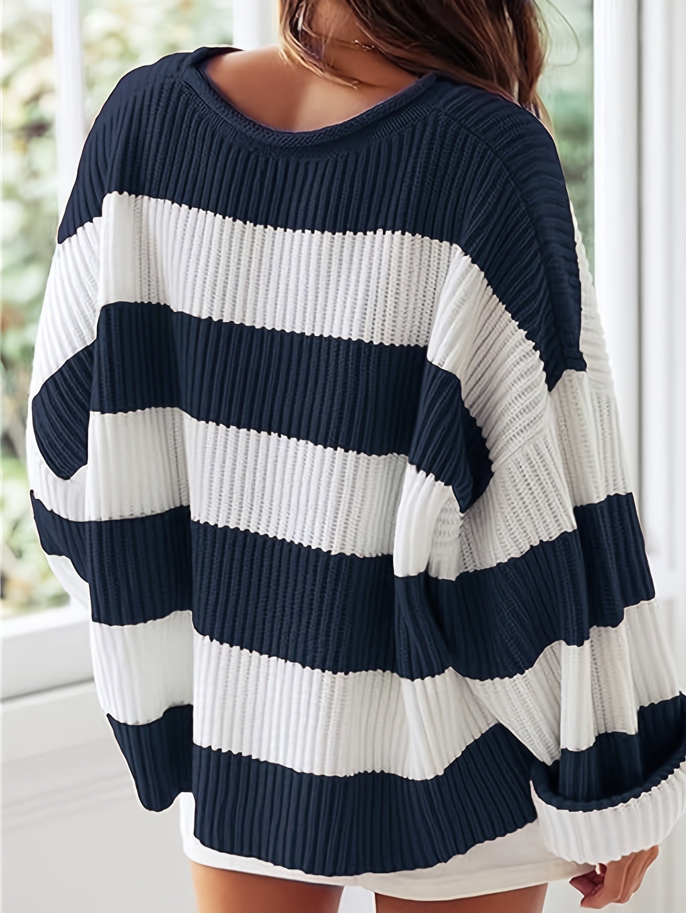 Amelia® | Round Neck Sweater with Stripes