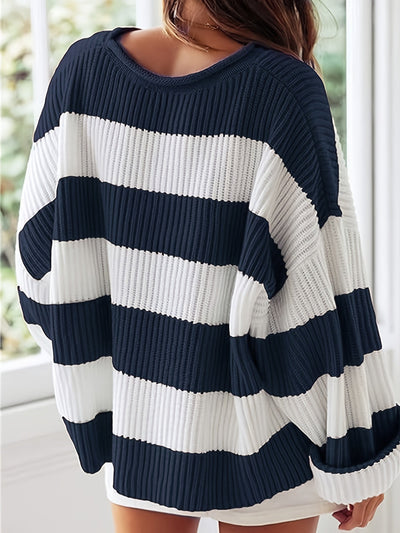 Amelia® | Round Neck Sweater with Stripes