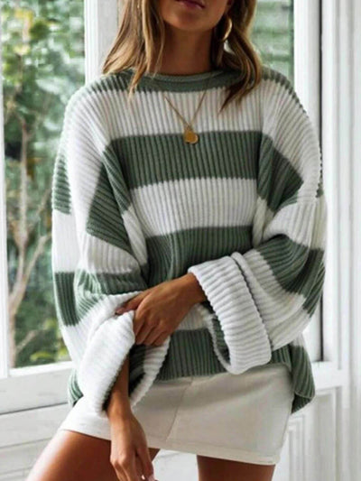 Amelia® | Round Neck Sweater with Stripes