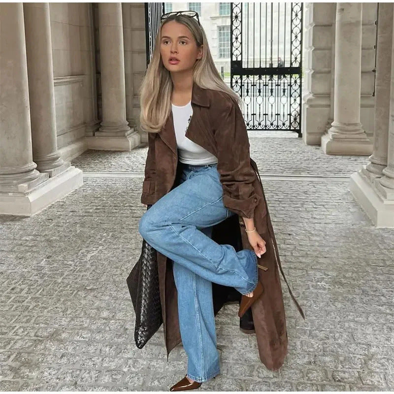 Amelia™ | Suede Trench Coat