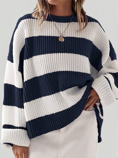 Amelia® | Round Neck Sweater with Stripes