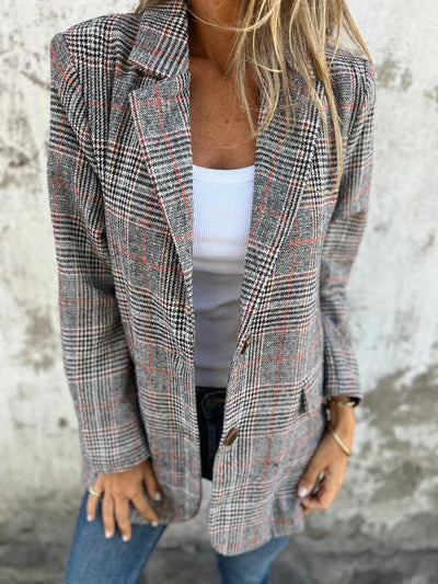 Amelia - Casual Check Blazer with Lapels
