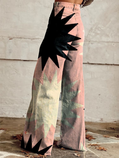 Boho Trousers with Explosive Print