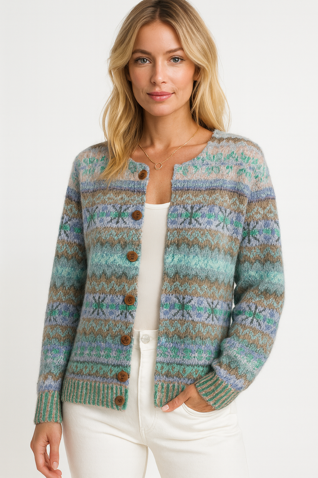 Amelia | Blue Vest with Print