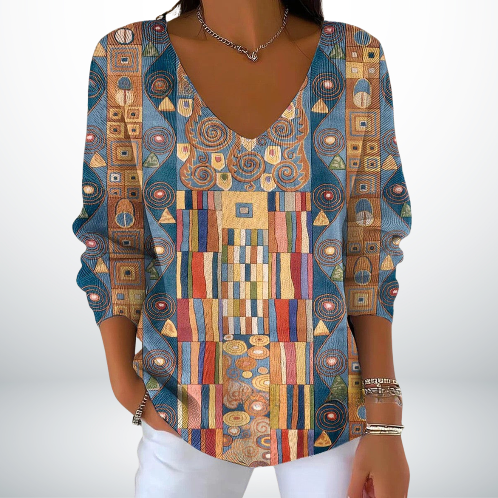 Evelien™ – Elegant Knitted Jumper with V-Neck