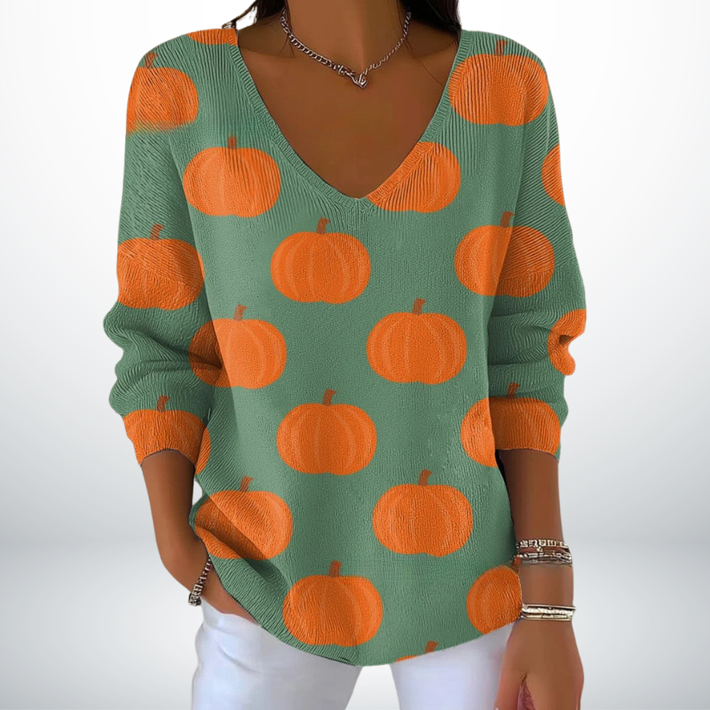 Evelien – Comfortable Knitted Pullover with V-Neck