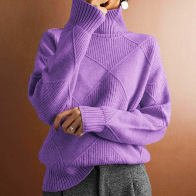 Amelia | Textured Turtleneck Knit Sweater