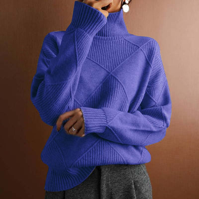 Amelia | Textured Turtleneck Knit Sweater