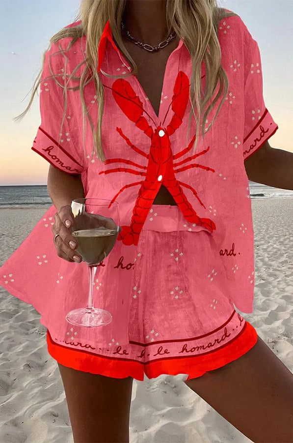 Amelia | Short Set in Pink Linen