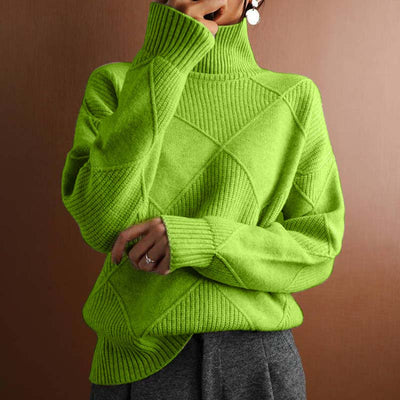 Amelia | Textured Turtleneck Knit Sweater