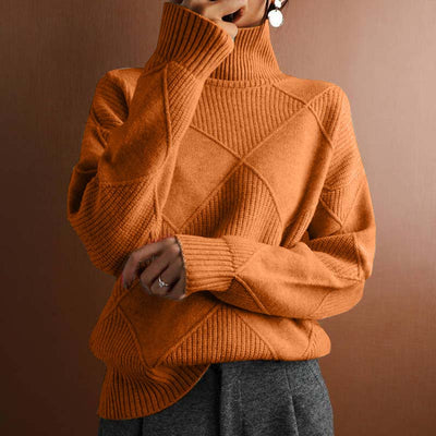Amelia | Textured Turtleneck Knit Sweater