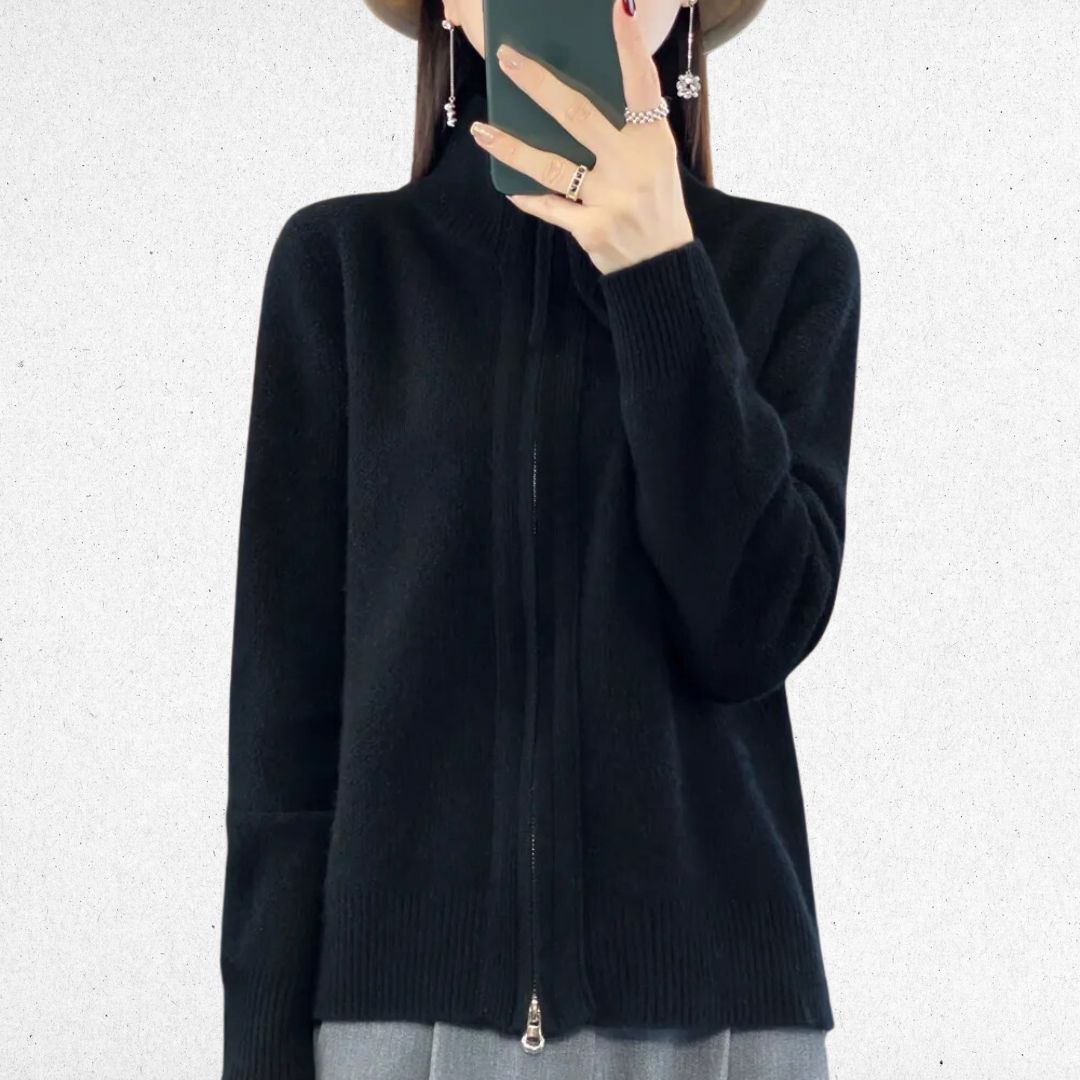 Amelia® | Cozy Zip-Up Cardigan