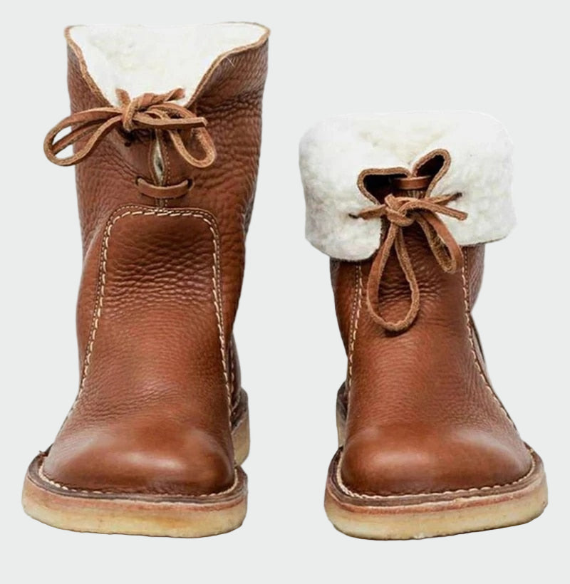 Men's Waterproof Leather Shoes with Wool Lining