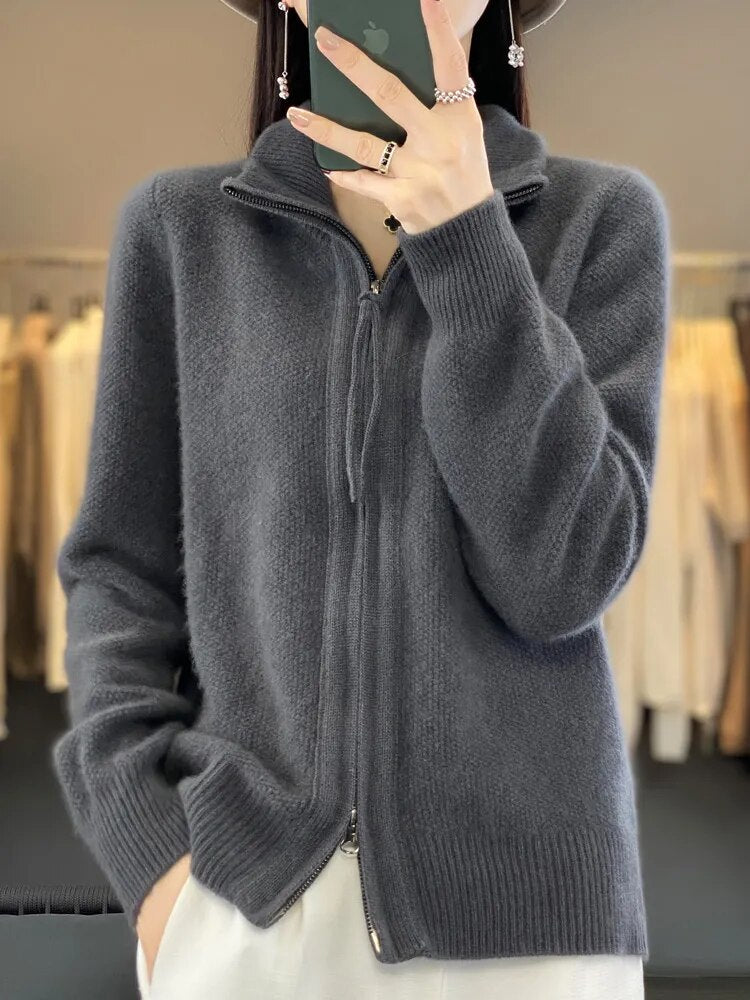 Amelia® | Cozy Zip-Up Cardigan