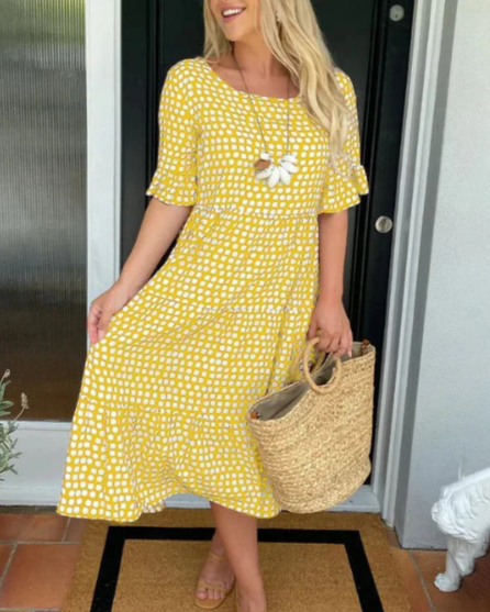 Amelia | Sable Short-Sleeve Midi Dress