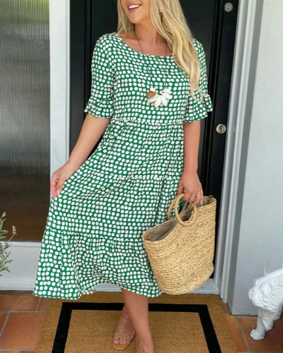 Amelia | Sable Short-Sleeve Midi Dress