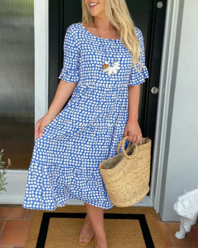 Amelia | Sable Short-Sleeve Midi Dress