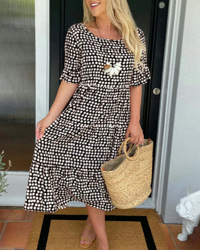 Amelia | Sable Short-Sleeve Midi Dress