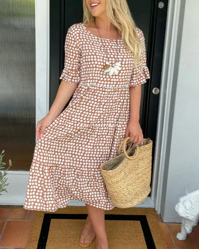 Amelia | Sable Short-Sleeve Midi Dress