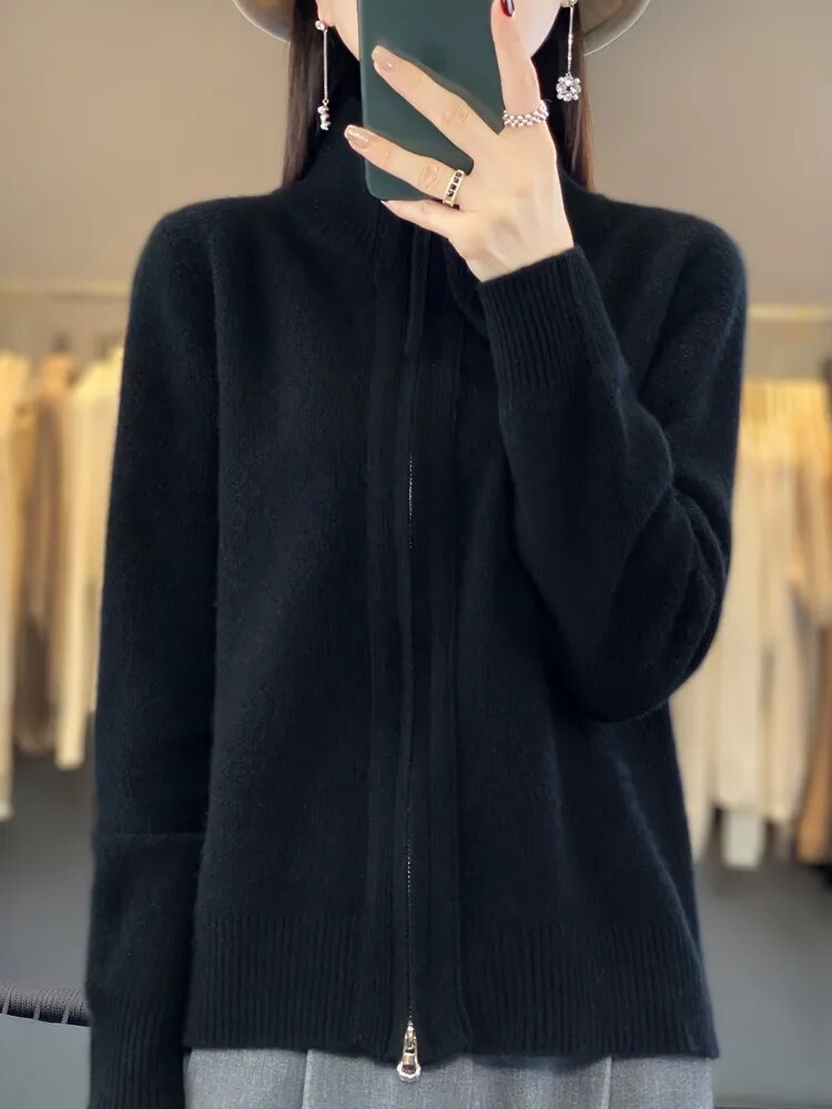 Amelia® | Cozy Zip-Up Cardigan