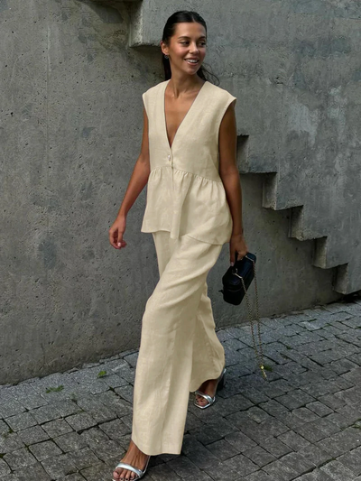 Amelia| Cotton Linen Set
