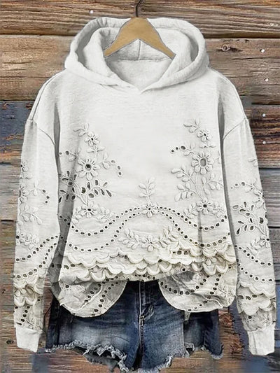SASSY | Hoodie with Floral Embroidery