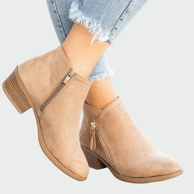 Premium leather orthopaedic ankle boots with heel for winter