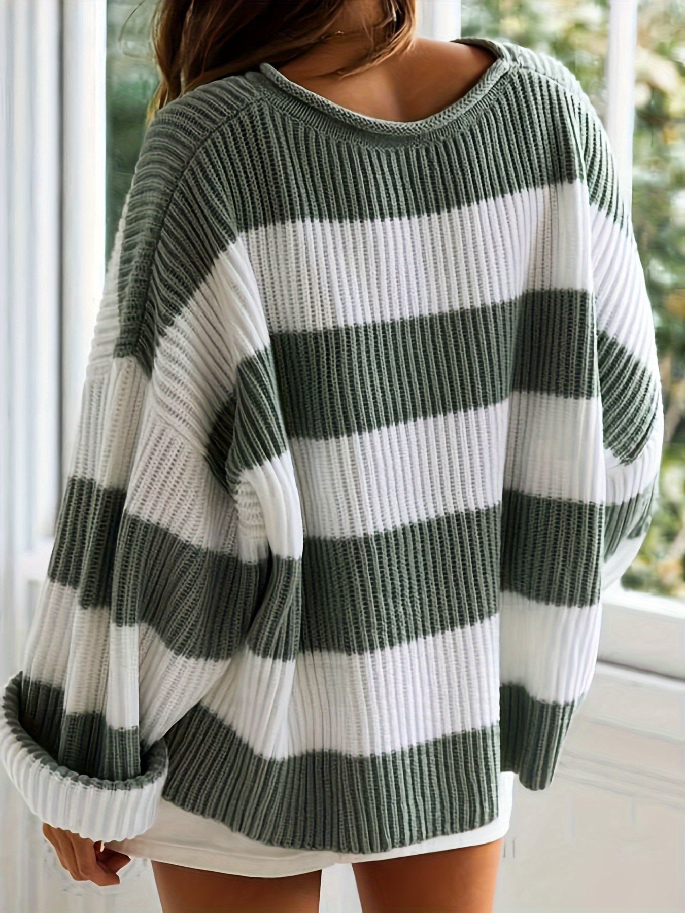 Amelia® | Round Neck Sweater with Stripes