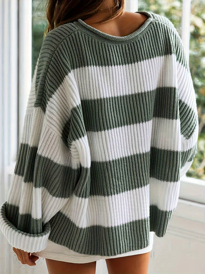 Amelia® | Round Neck Sweater with Stripes