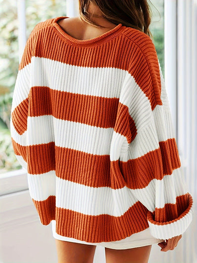 Amelia® | Round Neck Sweater with Stripes