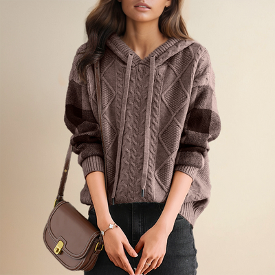 Emily | Cable Knit Hoodie Pullover
