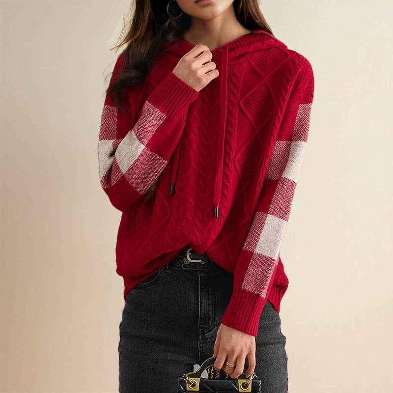 Emily | Cable Knit Hoodie Pullover