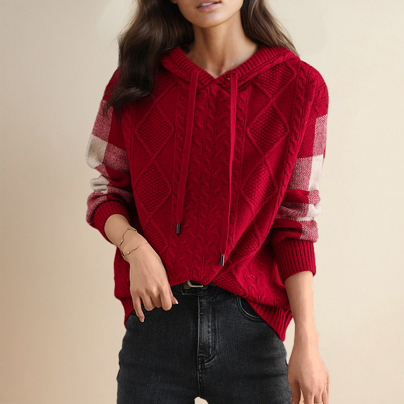 Emily | Cable Knit Hoodie Pullover