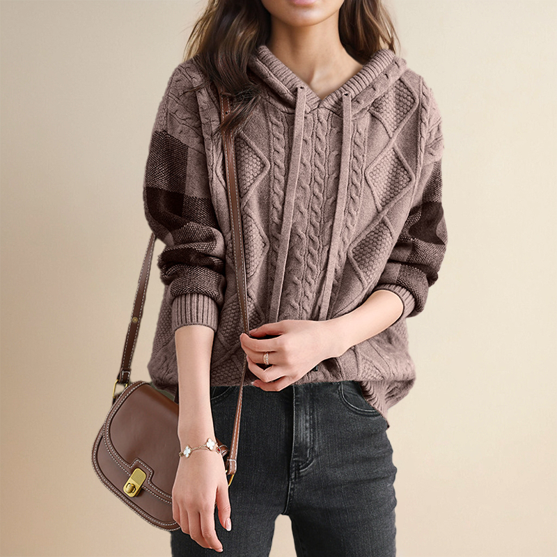 Emily | Cable Knit Hoodie Pullover