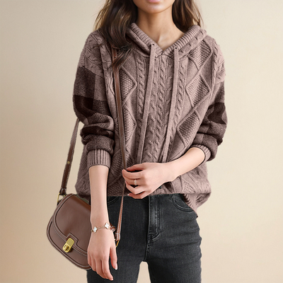 Emily | Cable Knit Hoodie Pullover