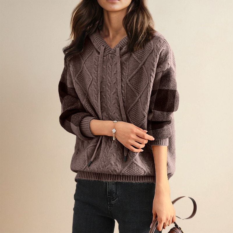 Emily | Cable Knit Hoodie Pullover