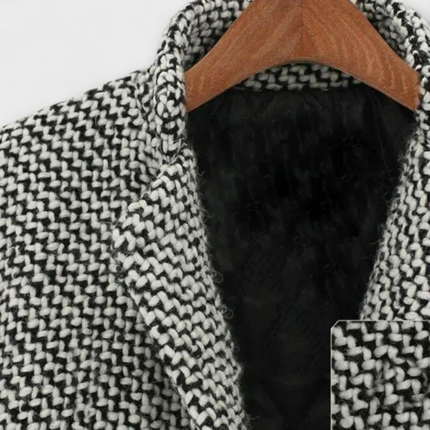 Amelia | Wool Houndstooth Coat