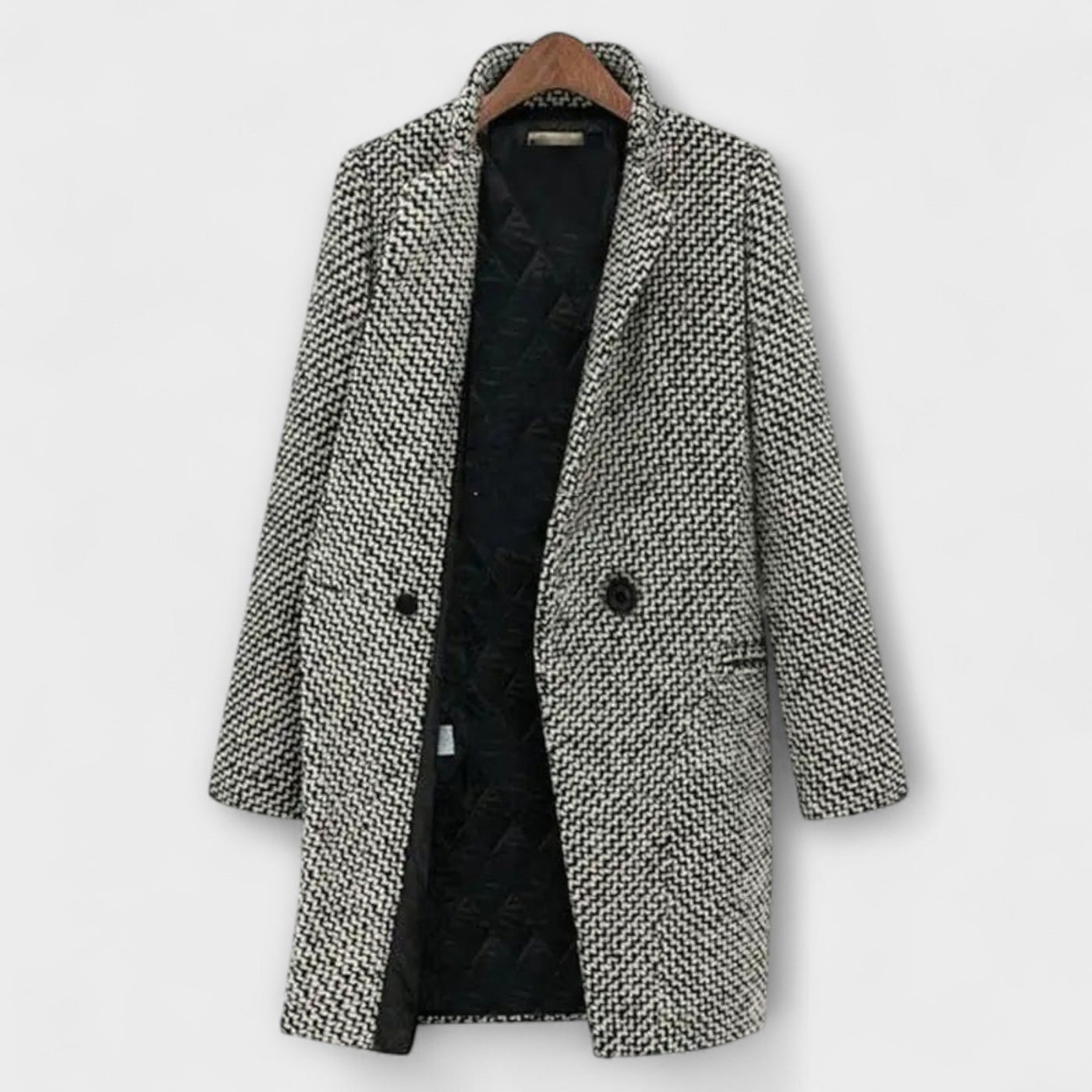 Amelia | Wool Houndstooth Coat