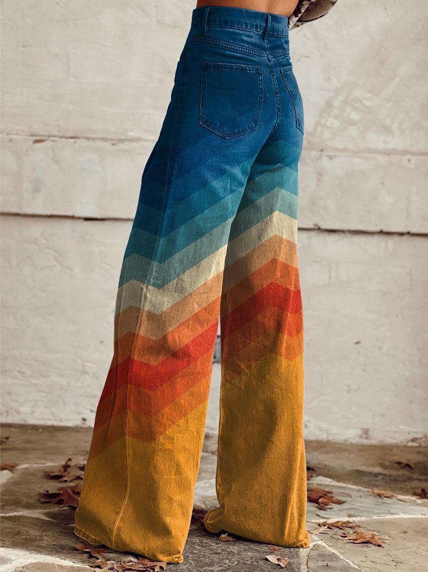 Arianna | Elegant trousers with a modern zigzag pattern