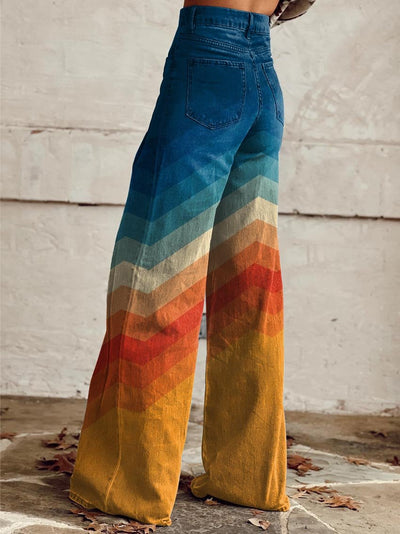 Arianna | Elegant trousers with a modern zigzag pattern